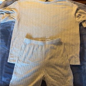 2 piece. size m. grey greenish color.